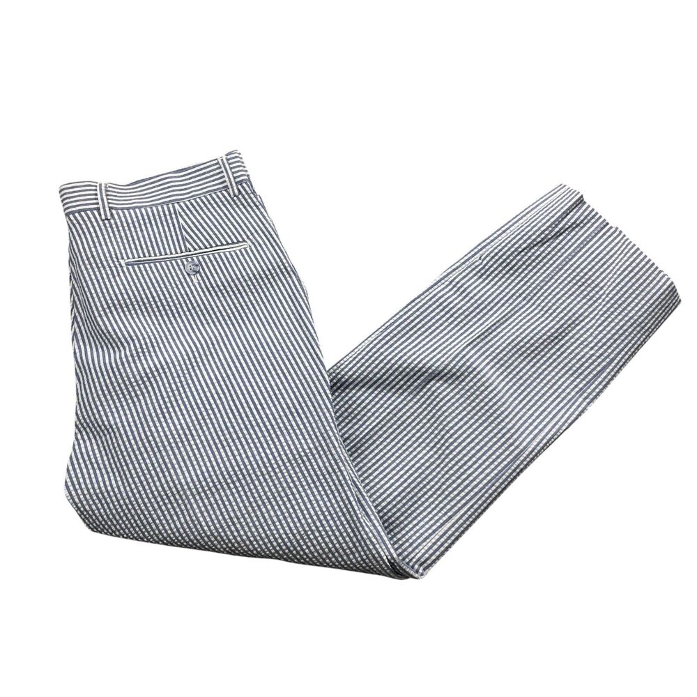 Ferrecci 32 x‎ 27 1/2 Blue Stripe Seersucker Cotton Polyester (see description)